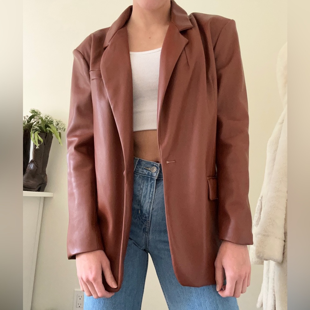 Urban Outfitters Faux Leather Blazer